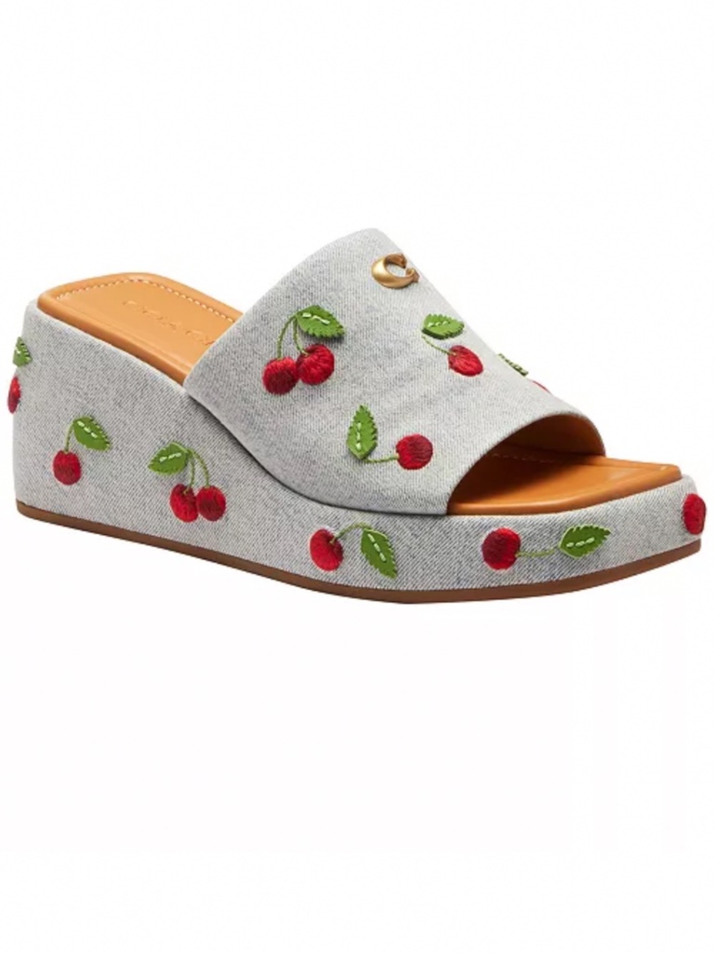 New🍒COACH Women's Marie Cherries Slip-On Sandals